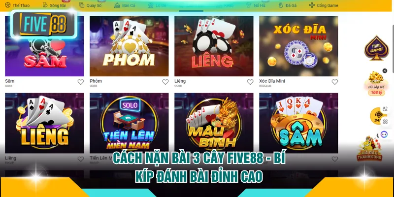 Cách nặn bài 3 cây FIVE88